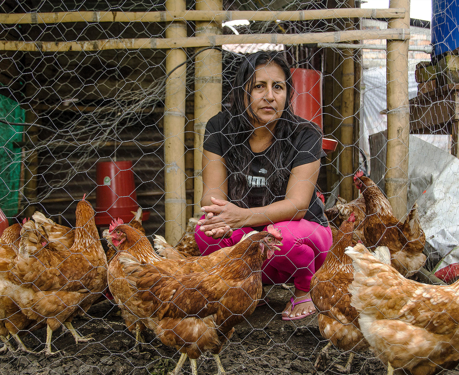 Mujer en finca campesina.