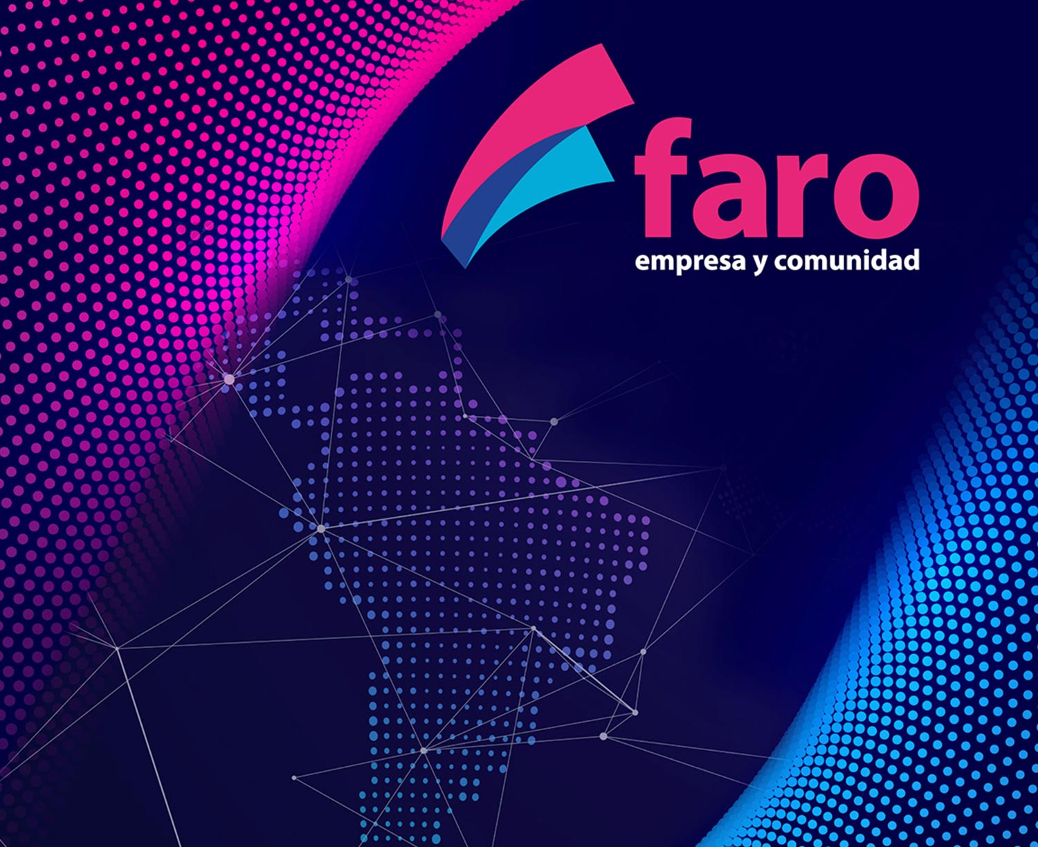 Portada de una publicación de los resultados de Faro, una herramienta de autoevaluación. El texto dice: faro, empresa y comunidad.
